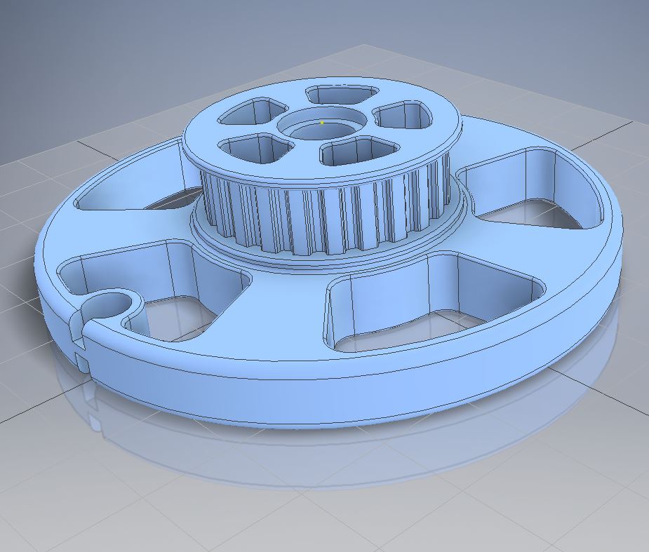 CAD rendering of a detailed gear assembly