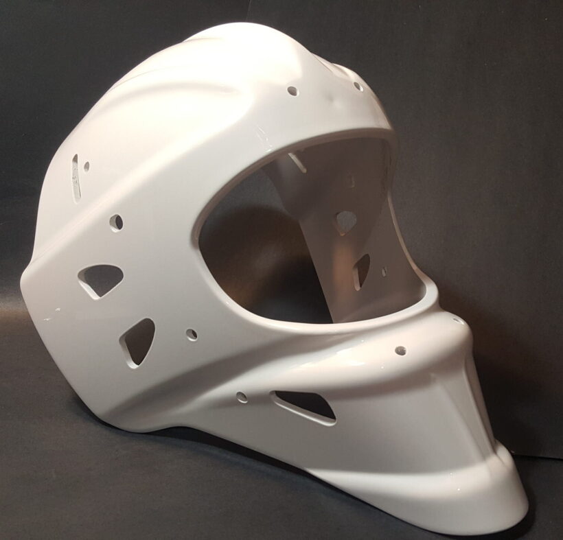 White manufactured helmet shell